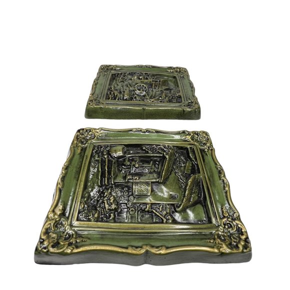 Vintage chalk ware Chalkware Plaster Water Wheel Apartment Building Wall Hanging - Picture 5 of 8